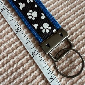 Blue Paw Print Key Fob Wristlet